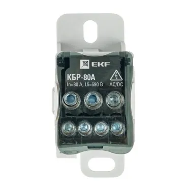 Блок распределения (Кросс) крепеж на панель DIN КБР-80А