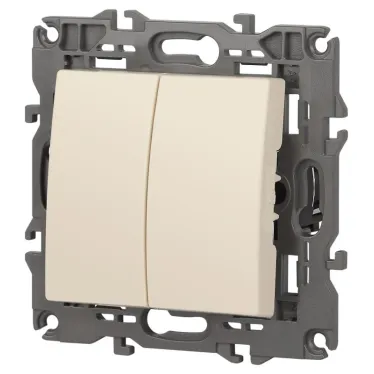 Выключатель двойной, 10АХ-250В, Эра Elegance, сл.кость,14-1104-02