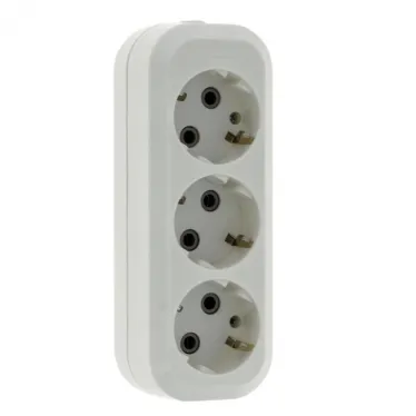 Колодка 3 гнезда с заземлением 16А Эксперт