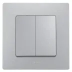 ETIKA Переключатель двухклавишный алюминий автоматические зажимы 10AX