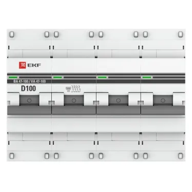 Автоматический выключатель ВА 47-100 4P 100А (D) 10kA PROxima