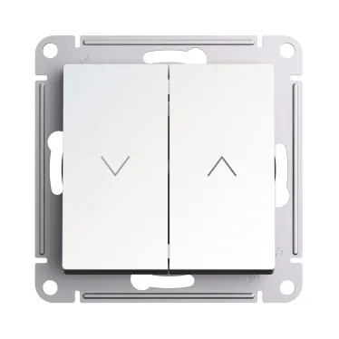 ATLASDESIGN 2-клавишный ВЫКЛЮЧАТЕЛЬ ЖАЛЮЗИ, 10А, мех., ЖЕМЧУГ