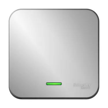 Выключатель BLANCA одноклавишный наружный (схема 1) с подсветкой 10A 250B алюминий