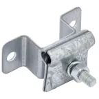 Держатель-зажим соединительный круглого проводника 6-12мм опорный L-30-40мм оцинкованная сталь