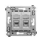 Avanti Компьютерная розетка RJ-45 в стену кат.5e двойная экранированная Закаленная сталь