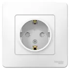 BLANCA скрытой установки розетка с заземлением со шторками, 16А, 250В, белый