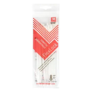 Хомут P6.6 стандартный белый 2.5x160 (100шт) FlexLock PROxima