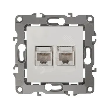 Розетка информационная двойная 2XRJ45, Эра12, слоновая кость, 12-3108-02
