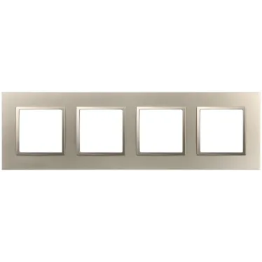 Рамка для розеток и выключателей Elegance 14-5014-04 Classic, на 4 поста, шампань