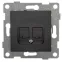 Розетка компьютерная RJ45 Ugra, механизм, двойной, графит