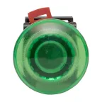 Кнопка AELA-22 Грибок зеленая с подсветкой NO+NC 2