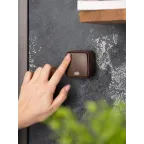 Выключатель 1-клавишный ОП Минск 10А с индикатором темное дерево