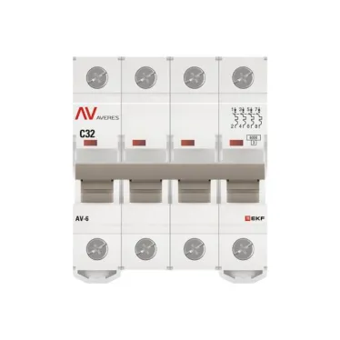 Выключатель автоматический AV-6 4P 32A (C) 6kA AVERES