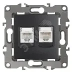                 Розетка комбинированная RJ45+RJ11, Эра12, антрацит, 12-3109-05
               