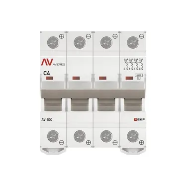 Выключатель автоматический AV-6 DC 4P 4A (C) 6kA AVERES