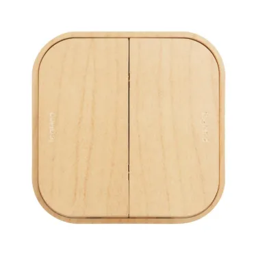 Quteo Выключатель двухклавишный наружный дерево 10А