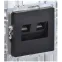 BRITE Розетка компьютерная двойная RJ45 кат.6 РК11-2-БрЧ черный IEK