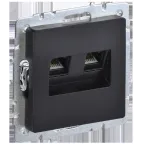                  BRITE Розетка компьютерная двойная RJ45 кат.6 РК11-2-БрЧ черный IEK
               