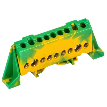 TEKFOR Шина PE земля в комбинированном DIN-изоляторе Стойка 8х12-9-ЖЗ IEK