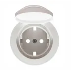 Панель лицевая розетки 2К+З с заземлением IP44 немецкий стандарт