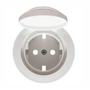 Панель лицевая розетки 2К+З с заземлением IP44 немецкий стандарт