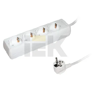 Удлинитель бытовой 4 розетки шнур 5м с заземлением 16А