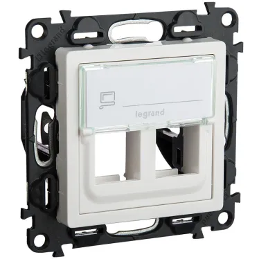 Valena LIFE Адаптер для разьемов Keystone двойной С лицевой панелью Белый