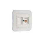 Lillium бел/бел розетка CAT5e + гнездо