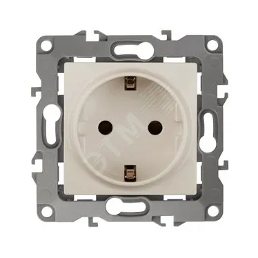 Розетка 2P+E Schuko, 16A-250В, Эра12, слоновая кость, 12-2101-02