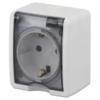                  Розетка 2P+E IP54, 16A-250В, ОУ, Эра Эксперт, белый, 11-2401-01
               