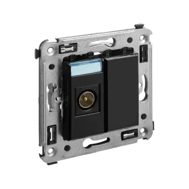 Avanti Розетка TV в стену, оконечная, ''Черный квадрат''