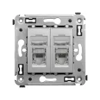                  Avanti Компьютерная розетка RJ-45 в стену, кат.6 двойна экранированная Закаленная сталь
               