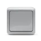 Quteo Переключатель одноклавишный наружный IP44 серый 10А