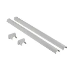 Декоративный комплект из пластика для телескопической стойки колонны, 1 или 2 секции, цвет алюминий