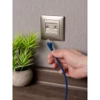 Валенсия лицевая панель розетки RJ-45 2-местная кашемир