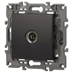 Розетка TV одиночная, Эра Elegance, антрацит, 14-3101-05