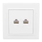 Розетка RJ-45 2-местная СП Минск белая