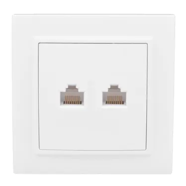 Розетка RJ-45 2-местная СП Минск белая