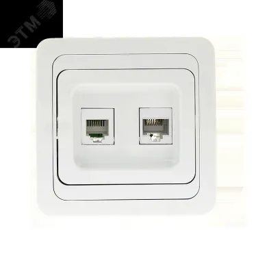 Лондон Розетка RJ45+Phone белая