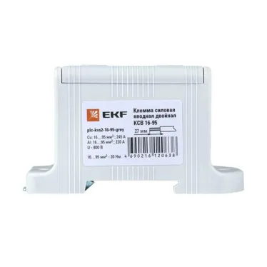 Клемма силовая вводная двойная КСВ 16-95 серая PROxima