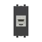 Avanti Компьютерная розетка RJ-45 без шторки модульная, кат.5е экранированная, Черный матовый, 1 модуль