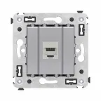                  Avanti Компьютерная розетка RJ-45 без шторки в стену, кат.6 одинарная экранированная, Закаленная сталь
               