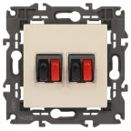 Розетка аудио двойная, Эра Elegance, сл.кость, 14-3112-02