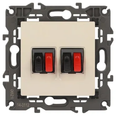 Розетка аудио двойная, Эра Elegance, сл.кость, 14-3112-02