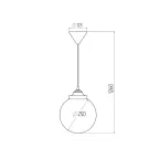НСБ 02-60-251, шар опал подвес шнур D 250 мм (6/48)