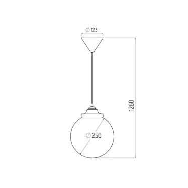 НСБ 02-60-251, шар опал подвес шнур D 250 мм (6/48)