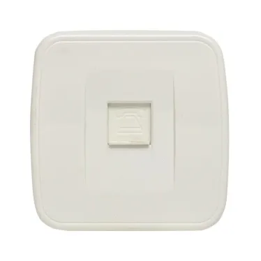 Розетка Минск Phone 1-местная ОП белая