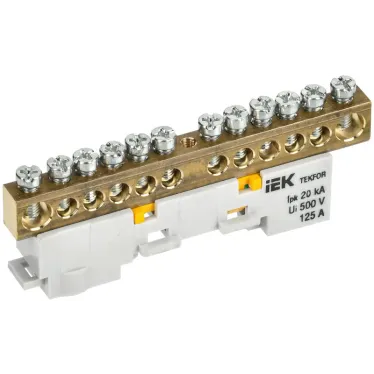 TEKFOR Шина PE земля неизолированная на универсальном держателе 8х12-12-Ж IEK