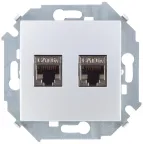 Розетка для передачи данных 2xRJ45 Cat.6A FTP (AMP) цвета алюминий S15