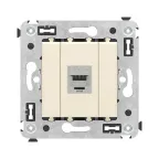                  Avanti Компьютерная розетка RJ-45 без шторки в стену кат.5e одинарная экранированная Ванильная дымка
               